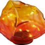 Solar-Dekostein Kristall, orange-rot, mit warmweißen LEDs für Garten und Balkon.