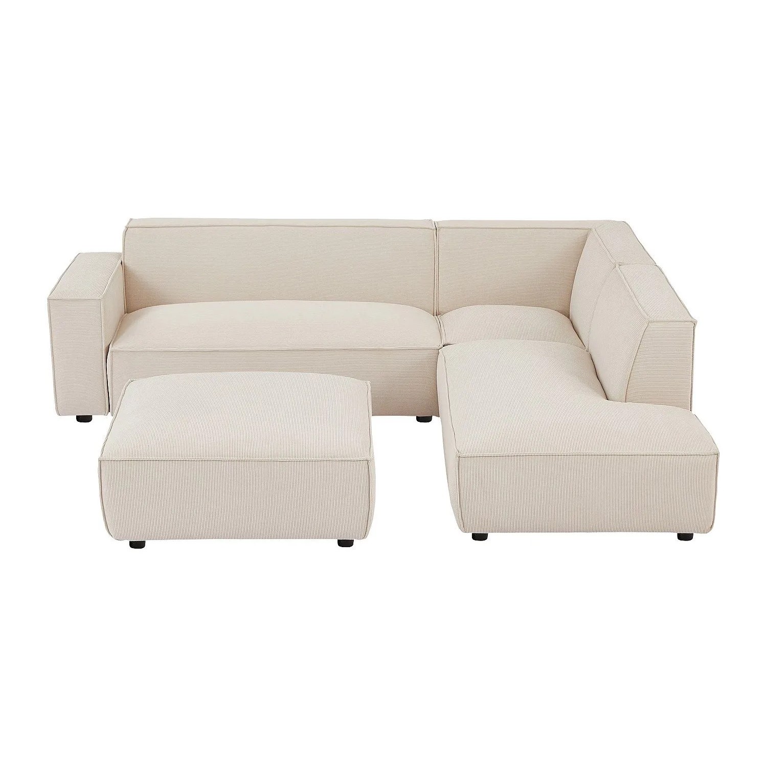 Vente-unique Sofa Ohne Schlafmöglichkeit Borore Beige 95 cm  256 cm