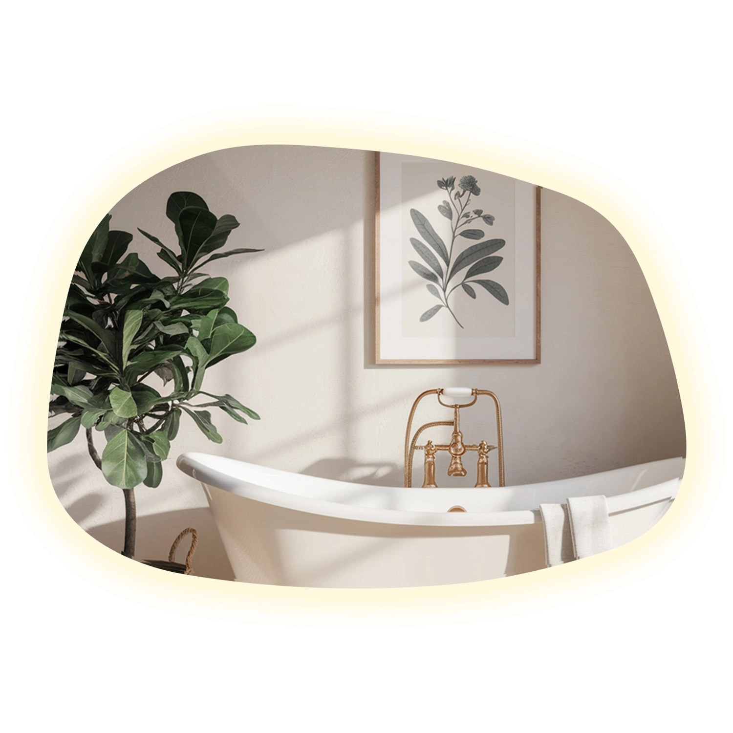 Tulup LED Spiegel LED Spiegel unregelmäßig 55,1x38,2 cm Boho LED Spiegel Gr günstig online kaufen