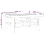 Skizze des vidaXL Gartenmöbel Tisches aus Bambus, Teil des 7-tlg Lounge Sets.