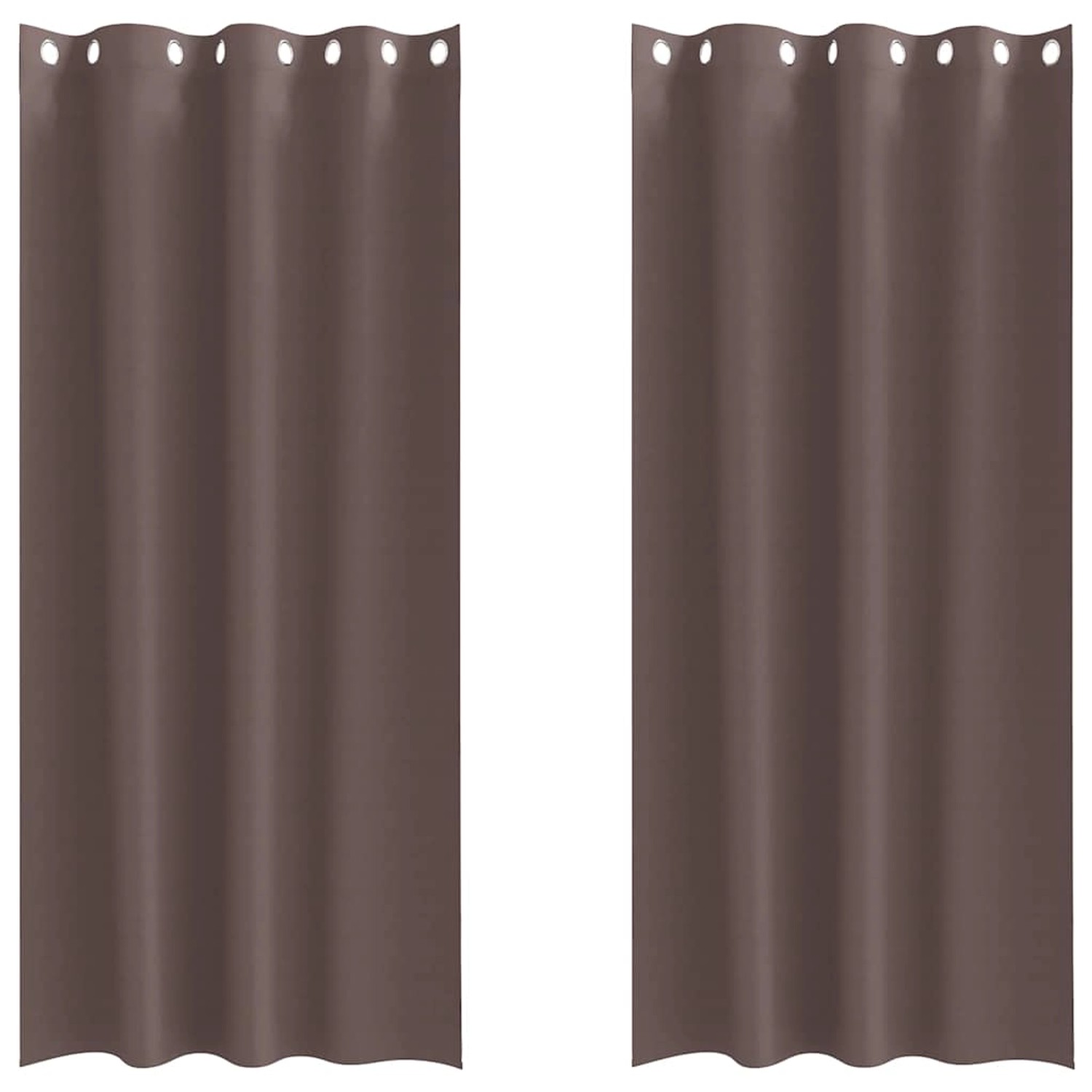 vidaXL Verdunkelungs-Vorhänge mit Ringen Dunkelbraun Polyester 4107336 günstig online kaufen