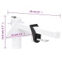 vidaXL Sonnenschirmhalter für Balkon Weiß 38 mm Stahl 4003385_5