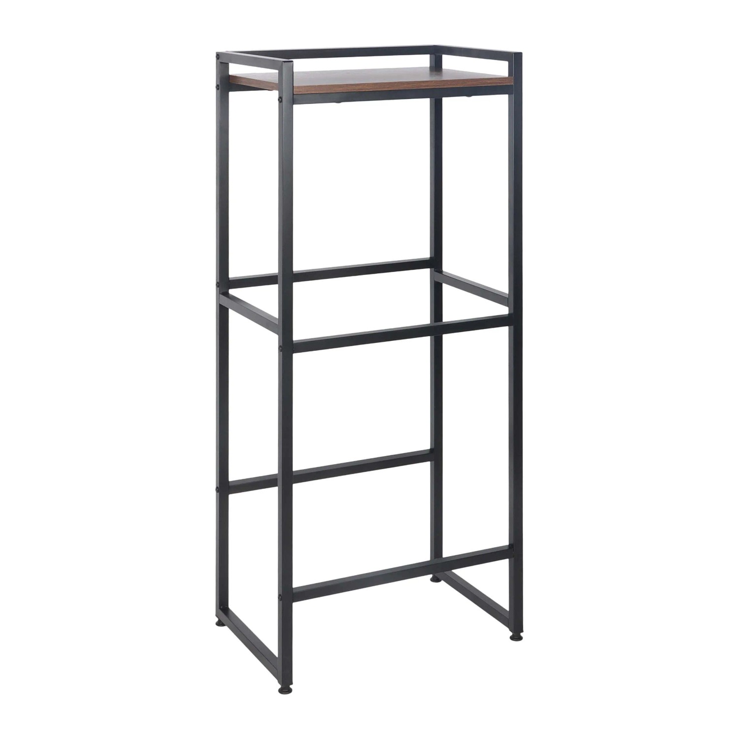 Relaxdays Getränkekistenregal Metall MDF Schwarz Braun mit Ablage Schräg 117 cm x 47 cm x 32 cm
