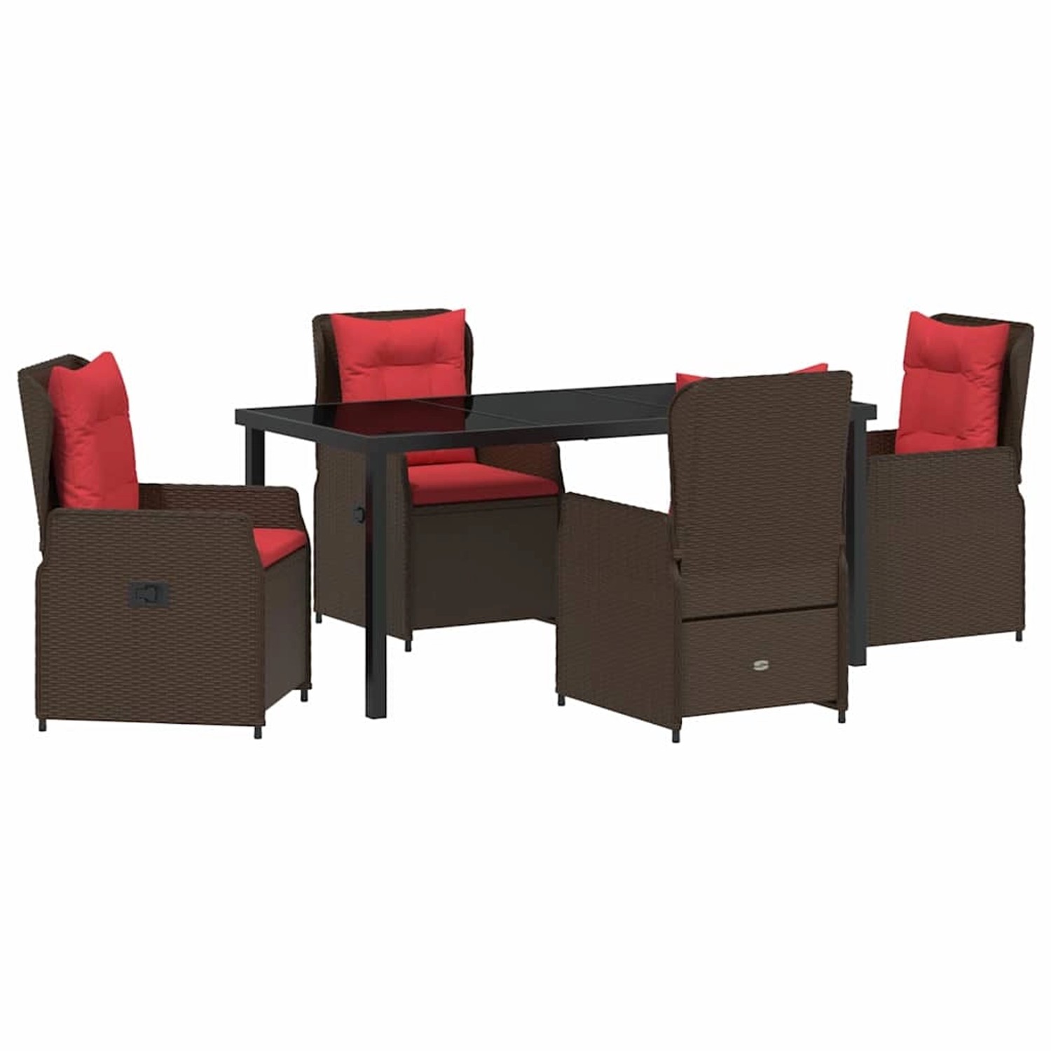 vidaXL Garten Essgruppe 5-Tlg Braun Poly Rattan 3381026 günstig online kaufen
