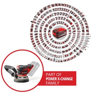 Einhell Akku-Exzenterschleifer TP-RS 18/32 Li BL-Solo, Teil der Power X-Change Familie.