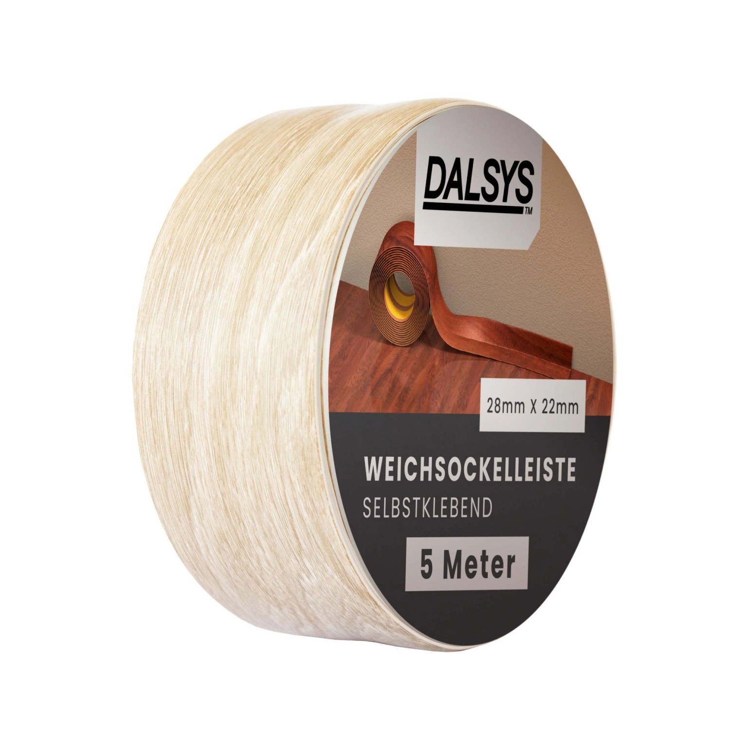 Dalsys Weichsockelleiste Selbstklebend 5m Eiche Hell Fußbodenleiste günstig online kaufen