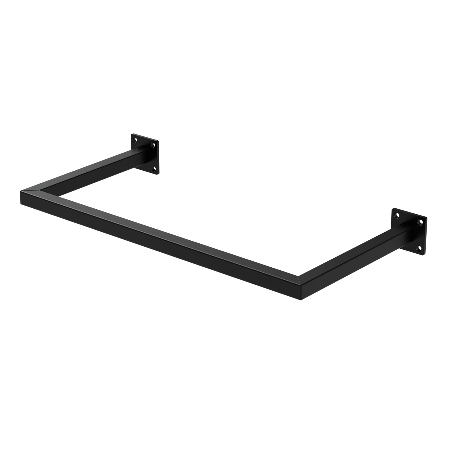 ML-Design Kleiderstange Rechteck für Wand T30cmxB60cm Schwarz aus Stahl U-Form