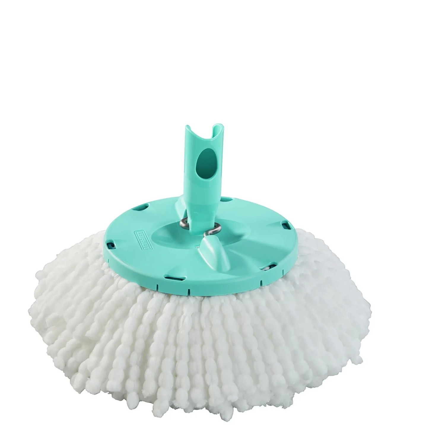 Leifheit Disc Mop Ergo Wischmopp mit türkisfarbenem Kopf für Reinigungsgeräte.