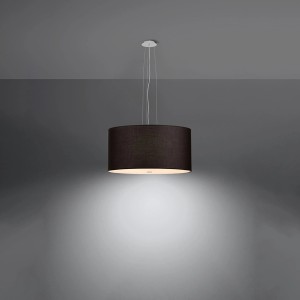 Schwarzer Sollux Lighting Kronleuchter Otto 50, Stoffschirm, für Lampen & Leuchten.