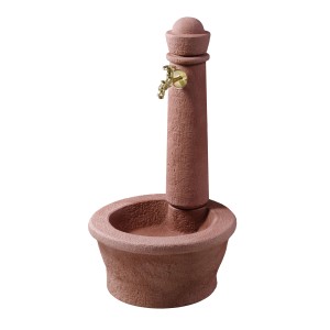 Garantia Steinbrunnen Roma Redstone mit Auslaufhahn für Garten oder Terrasse.