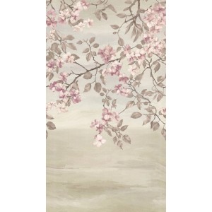 PROFHOME 791448-GU Fototapete Blumen Matt Beige Hell-Braun Rosa 1,59 m x 2,8 m