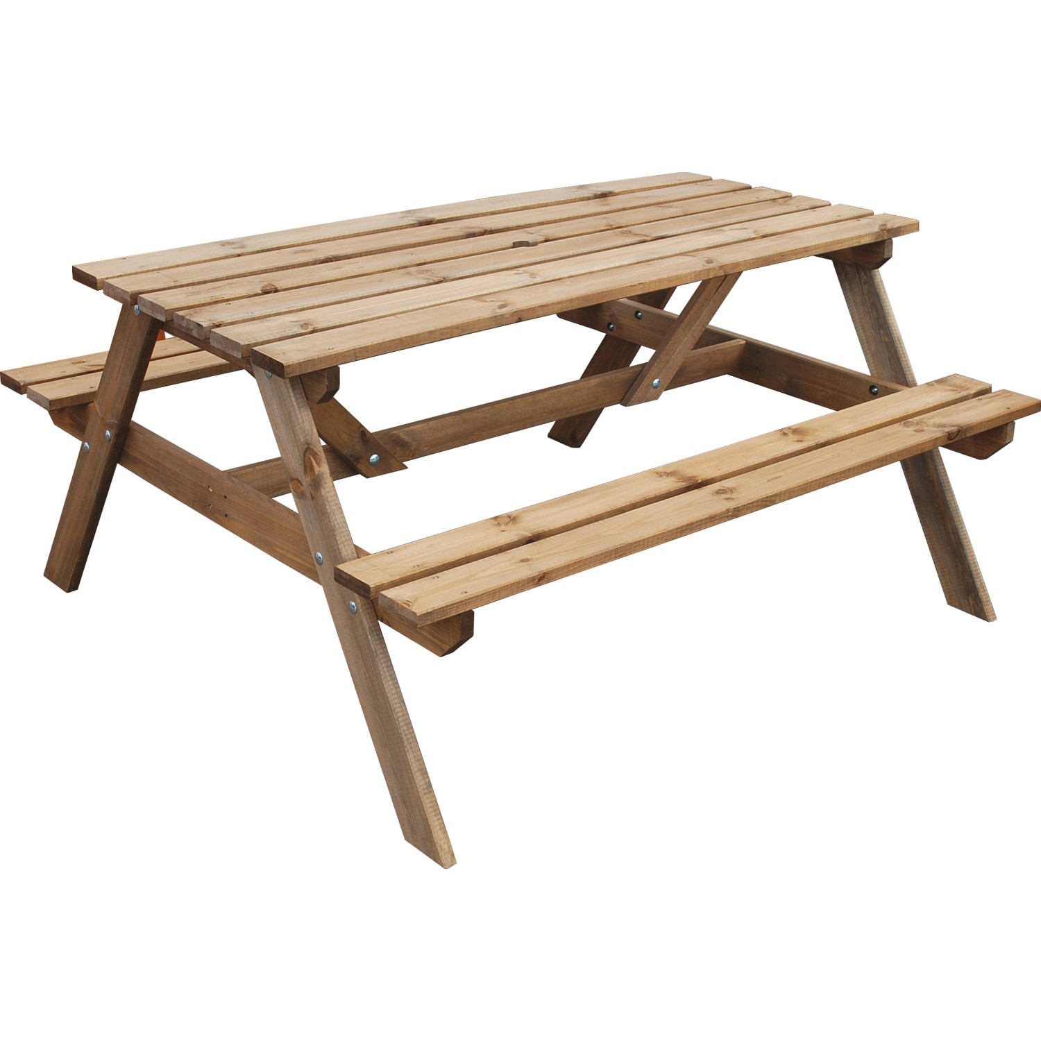 Andrewex Picknick-Gartentisch Holz Braun 71,2 cm x 130,5 cm x 148 cm FSC