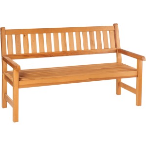 Honigbraune Wilk Gartenbank Westerland, 3-Sitzer aus FSC-Kiefernholz für den Garten.