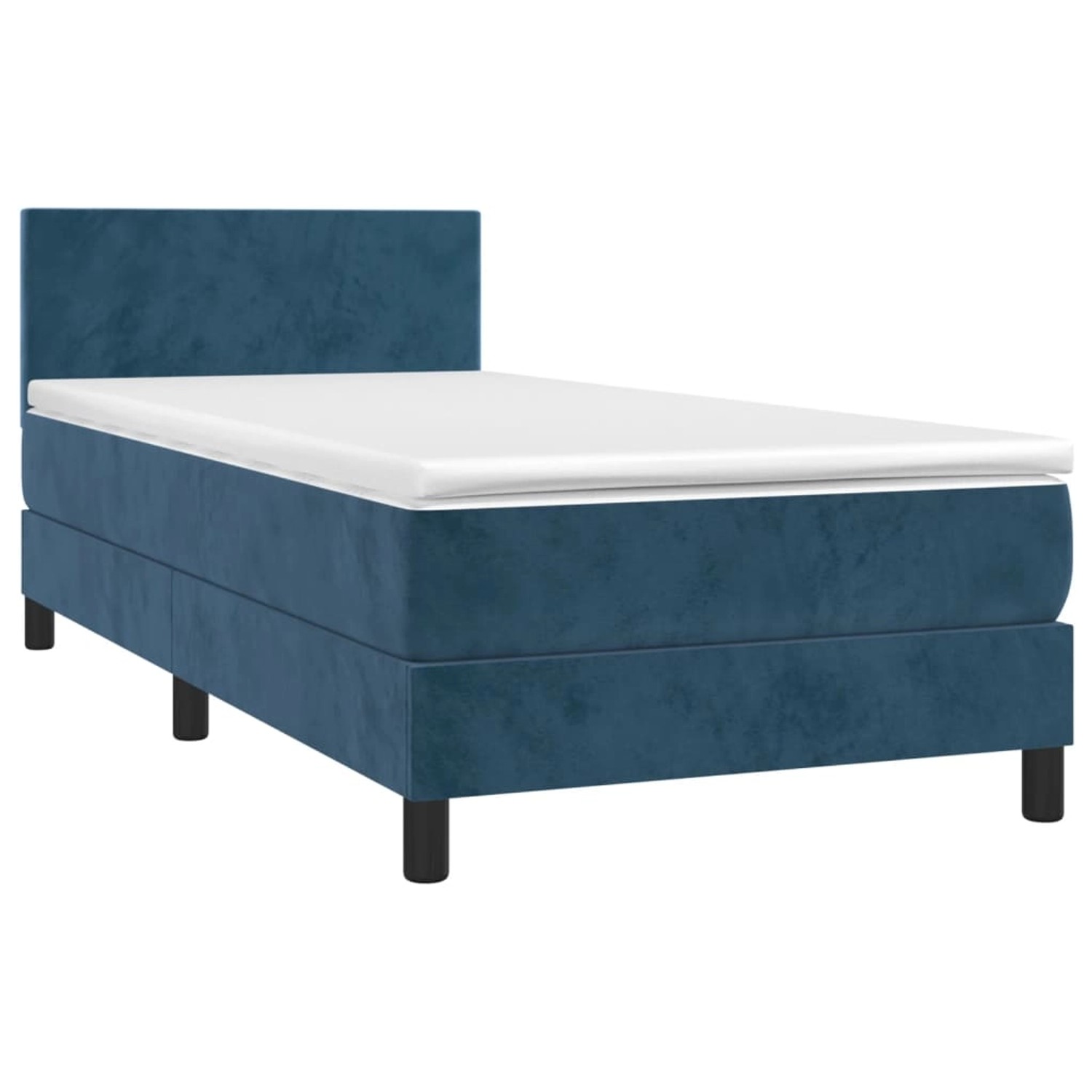 vidaXL Boxspringbett mit Matratze & LED Dunkelblau 90x200 cm Samt 3134265 günstig online kaufen