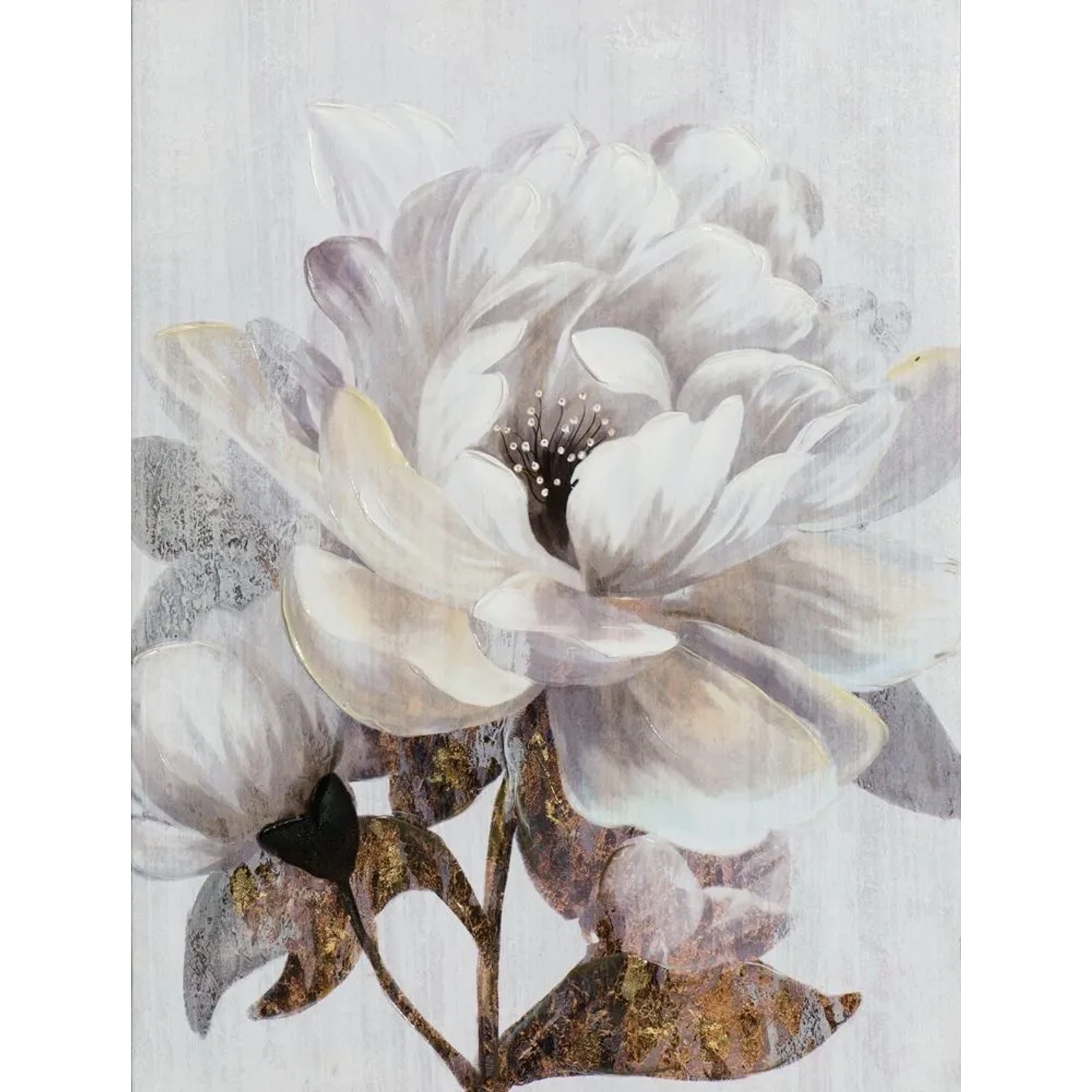 Art Universe Leinwandbild Weiße Lotus Blume 60 x 80 cm