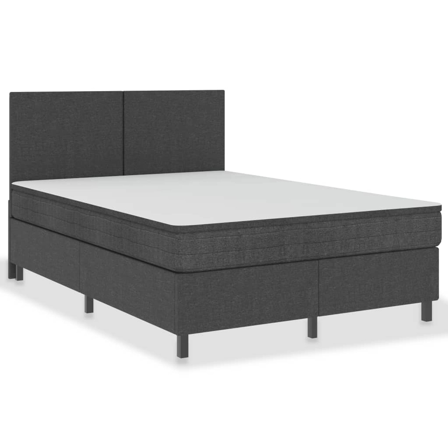 vidaXL Boxspringbett, Boxspring-Bettgestell Grau Stoff 140x200 günstig online kaufen