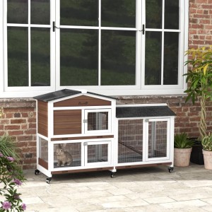 PawHut Hasenstall Tannenholz 157,4 x 53 x 99,5cm