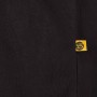 Schwarzes Hans Schäfer Workwear T-Shirt, Größe S, Detailansicht des Stoffes und Logo.