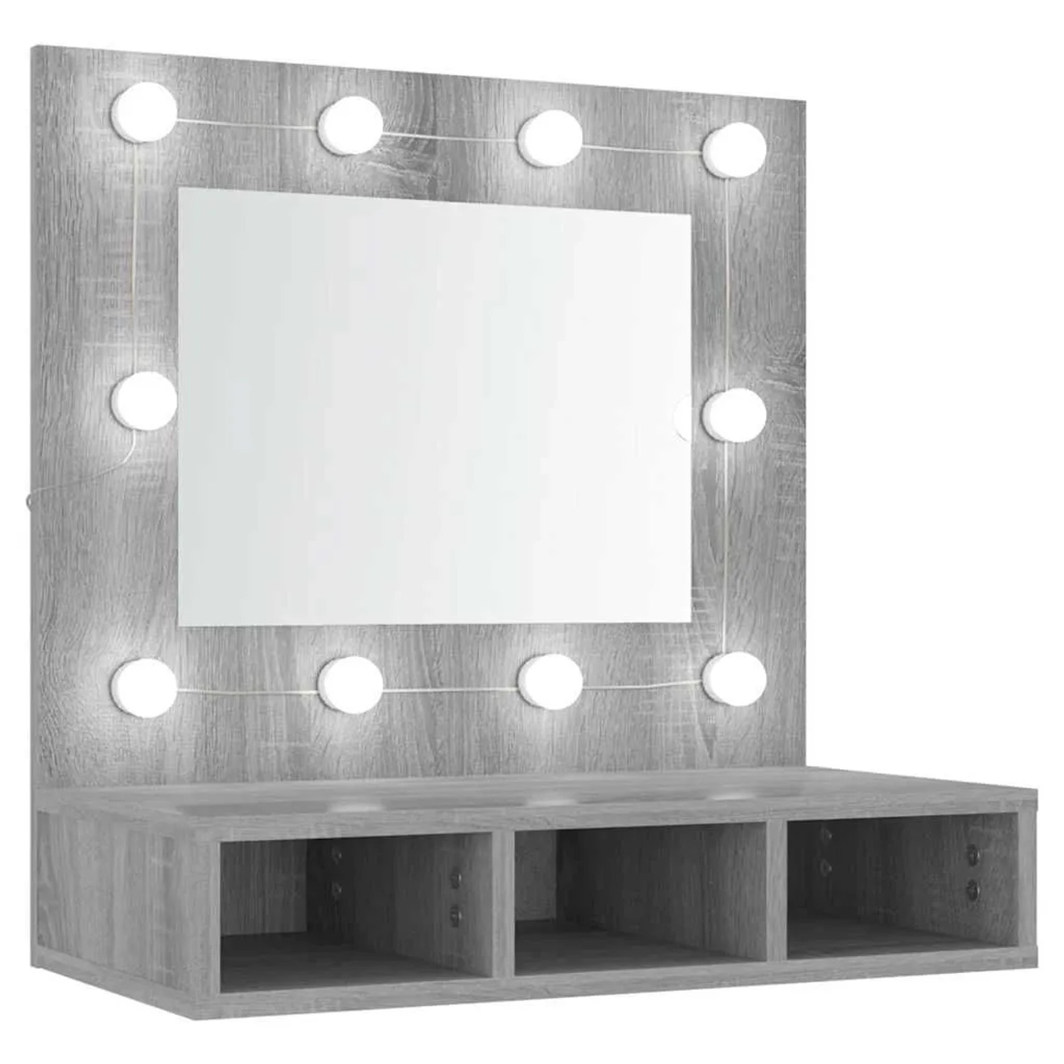 vidaXL Spiegelschrank mit LED Grau Sonoma 60x31,5x62 cm 820455