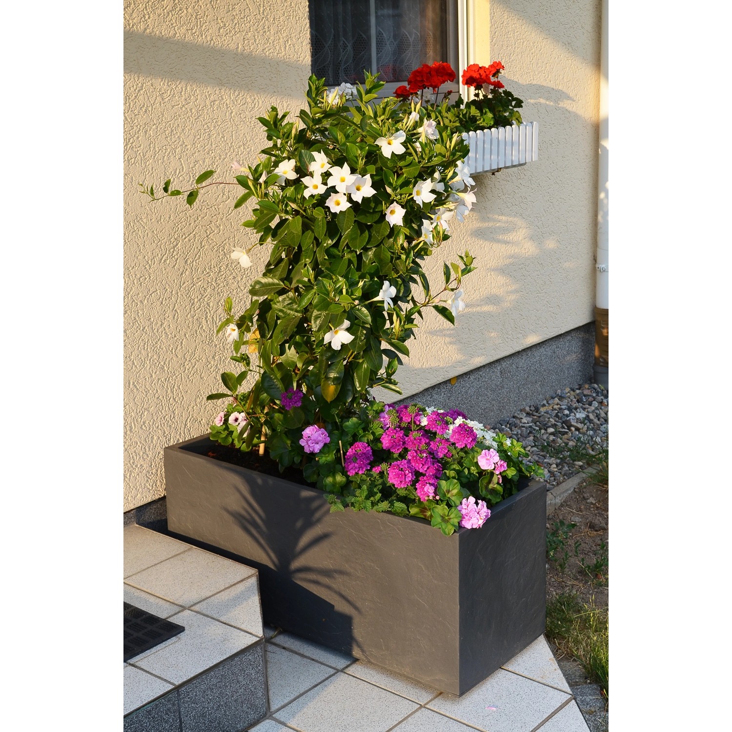 Ondis24 Pflanzkübel Vulkan 100 Blumentopf Doppelwandig Anthrazit Blumentopf günstig online kaufen