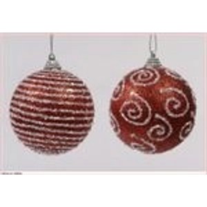 Kaemingk Weihnachtskugeln Foam Glitterkugeln Baumkugeln  Weihnachtsschmuck 2 er Set