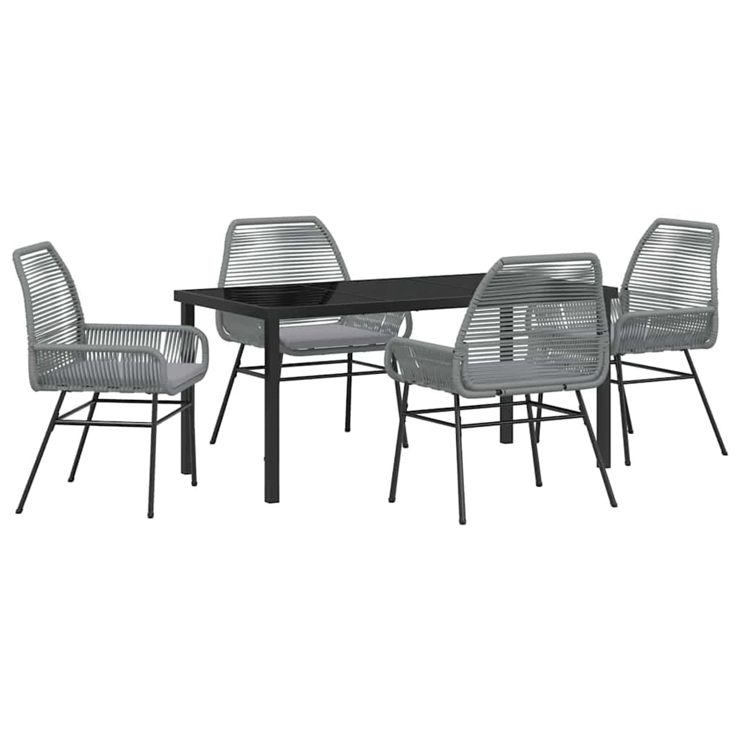 vidaXL Garten Essgruppe 5-Tlg Grau Poly Rattan 3380886 günstig online kaufen