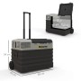 Outsunny Kompressor Kühlbox, schwarz-grau, mit Rollen und ausziehbarem Griff. Tragbares Autozubehör für Camping.