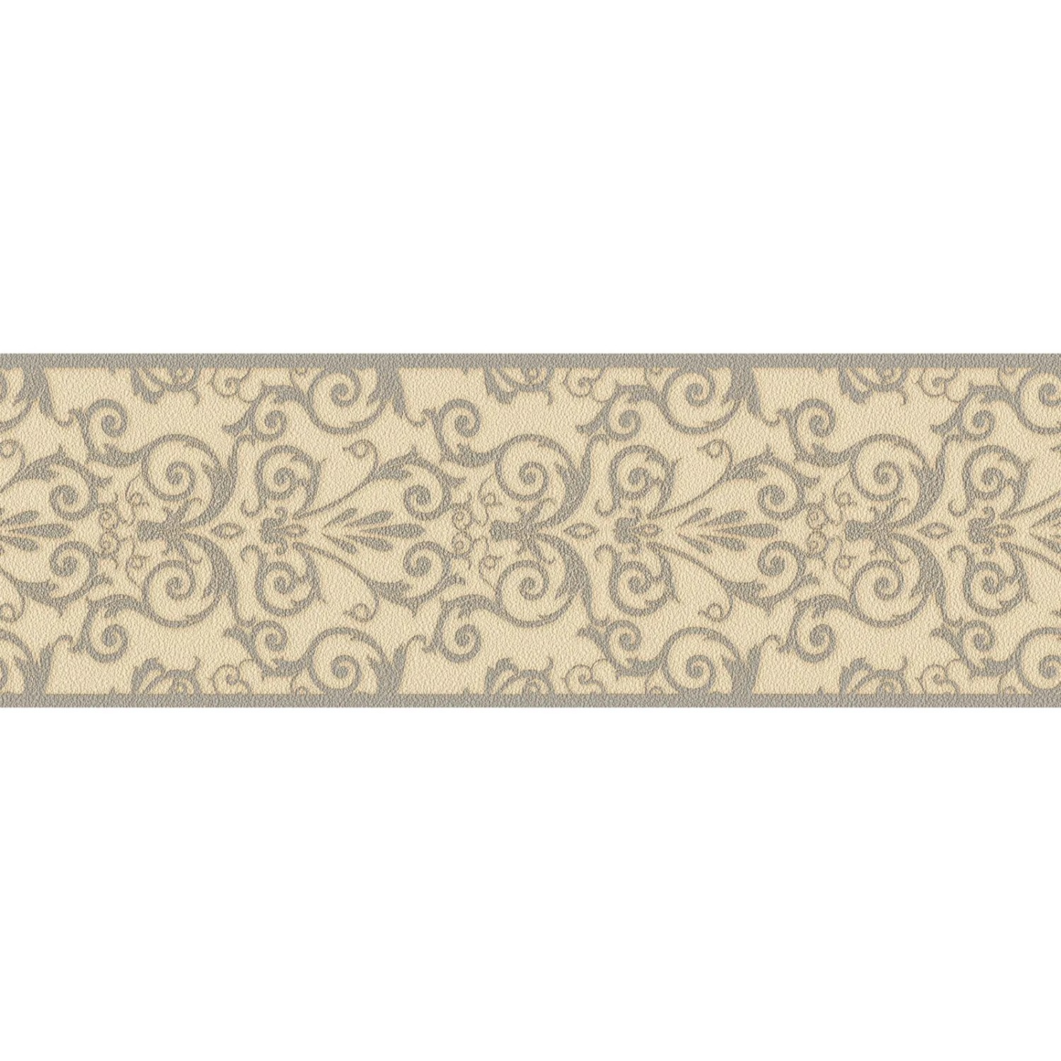 Bricoflor Barock Tapete in Beige und Grau Ornament Bordüre Im Vintage Stil Elegante Tapetenborte aus Vlies für Flur und ...