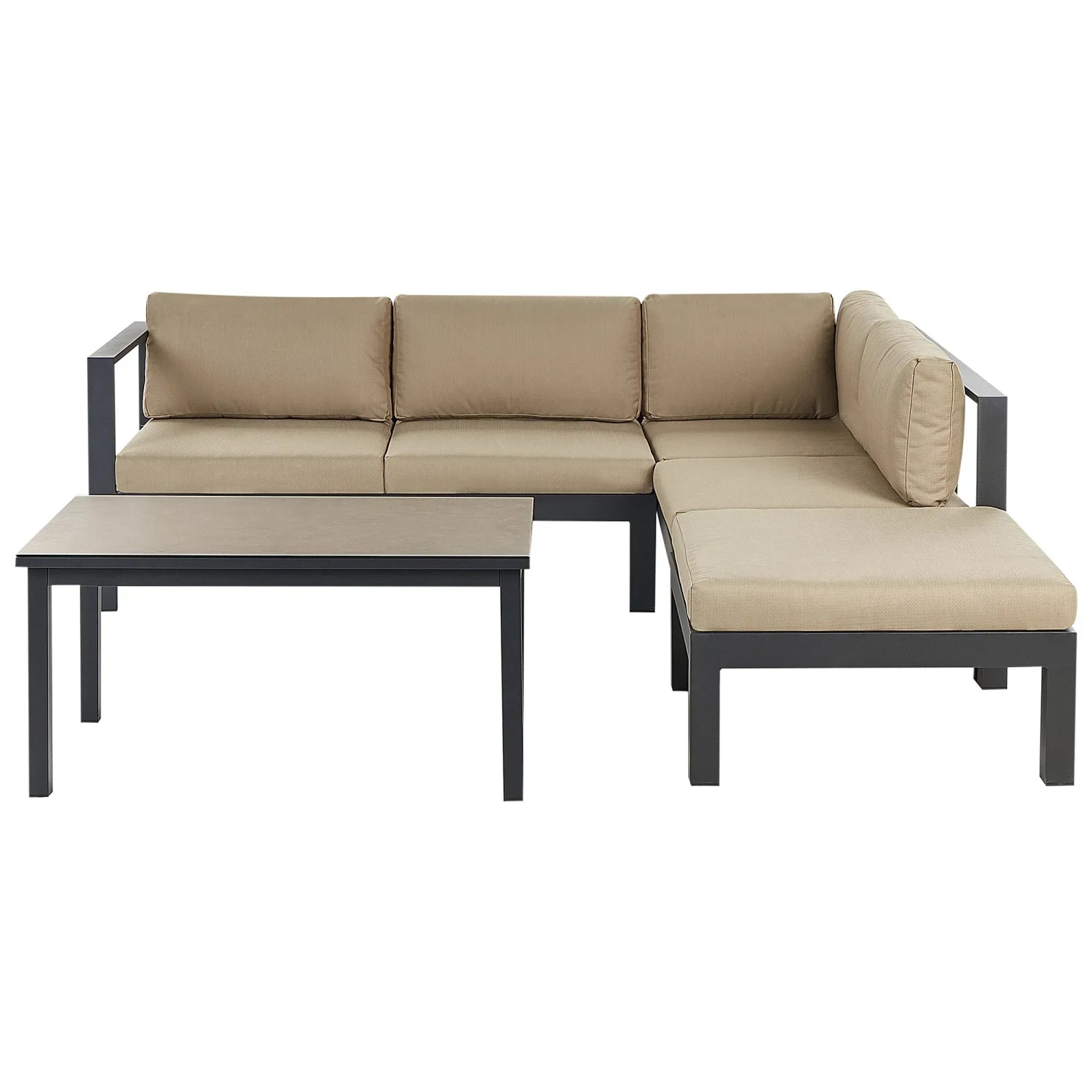 Beliani Lounge Set Schwarz Beige