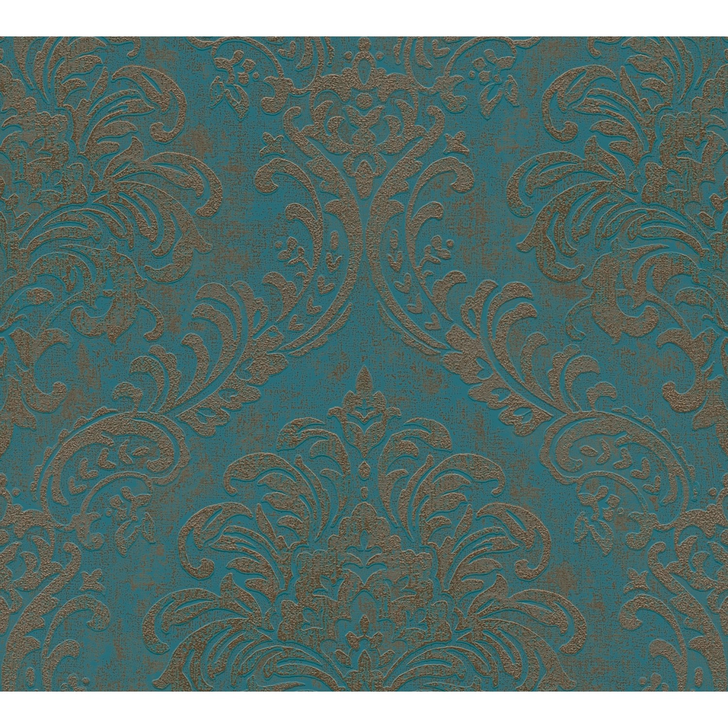 AS-Creation Vliestapete Barock Ornament Petrol-Gold