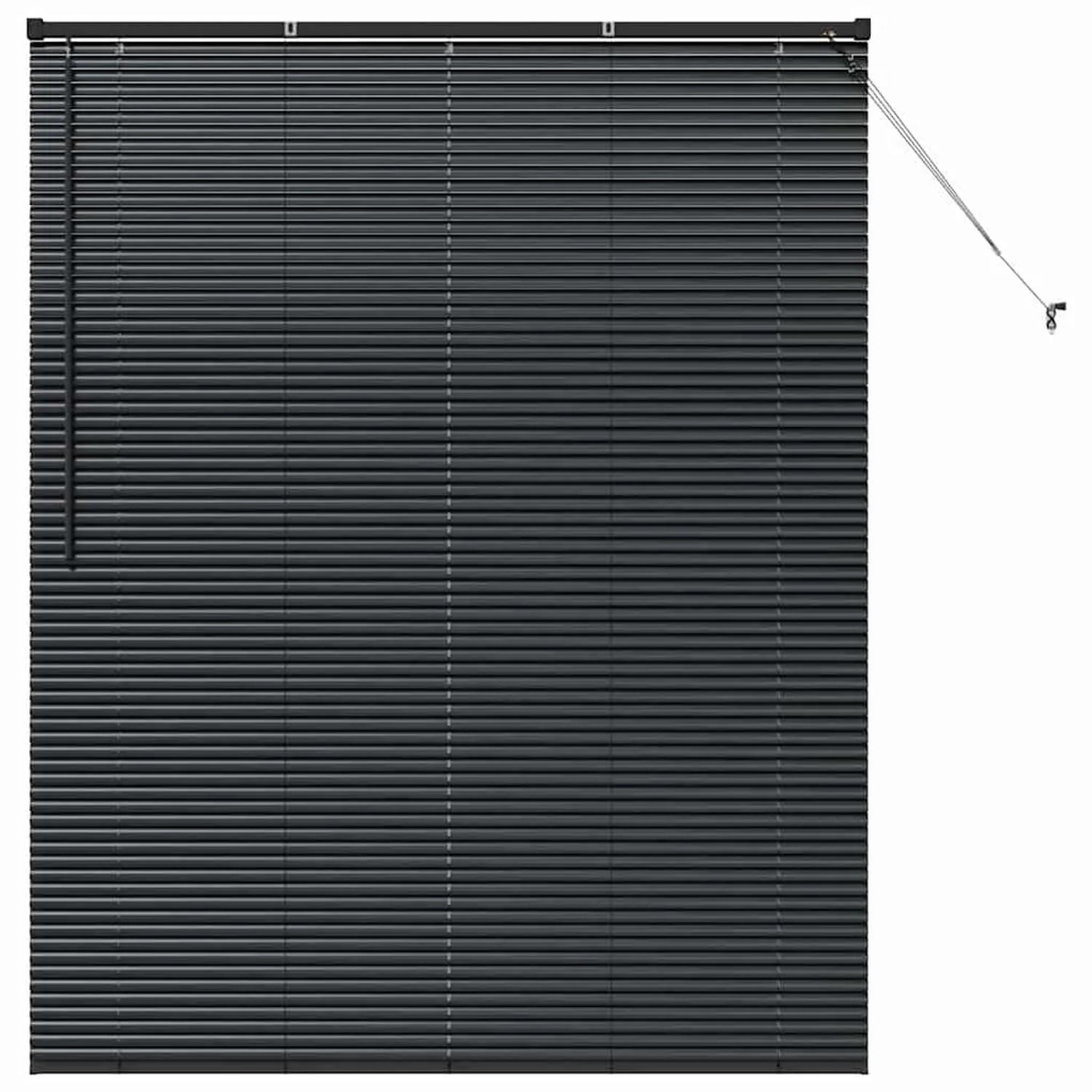 vidaXL Balkenjalousien mit Vorhängen Schwarz 175 x 140 cm Aluminium 4200615 günstig online kaufen