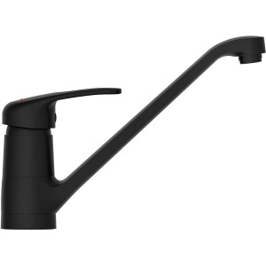 Schütte Küchenarmatur Grande, Einhebelmischer in Matt Schwarz mit hohem Auslauf.