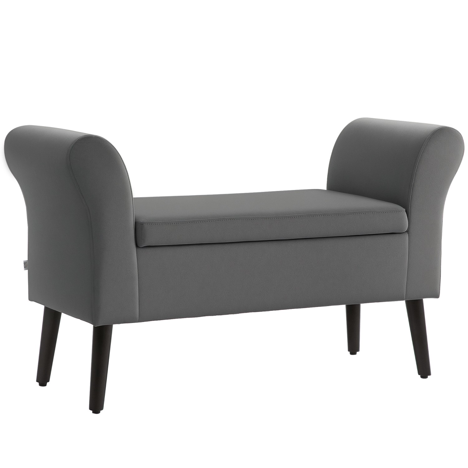 HOMCOM Sitzbank mit Stauraum Polyester Dunkelgrau 111,5B x 41T x 65H cm