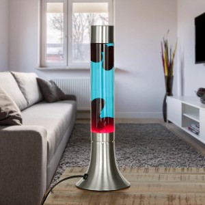 EASYLIGHT Lavalampe in Rot und Blau, 37,5 cm hoch, Design-Tischlampe mit Leuchtmittel Yvonne.