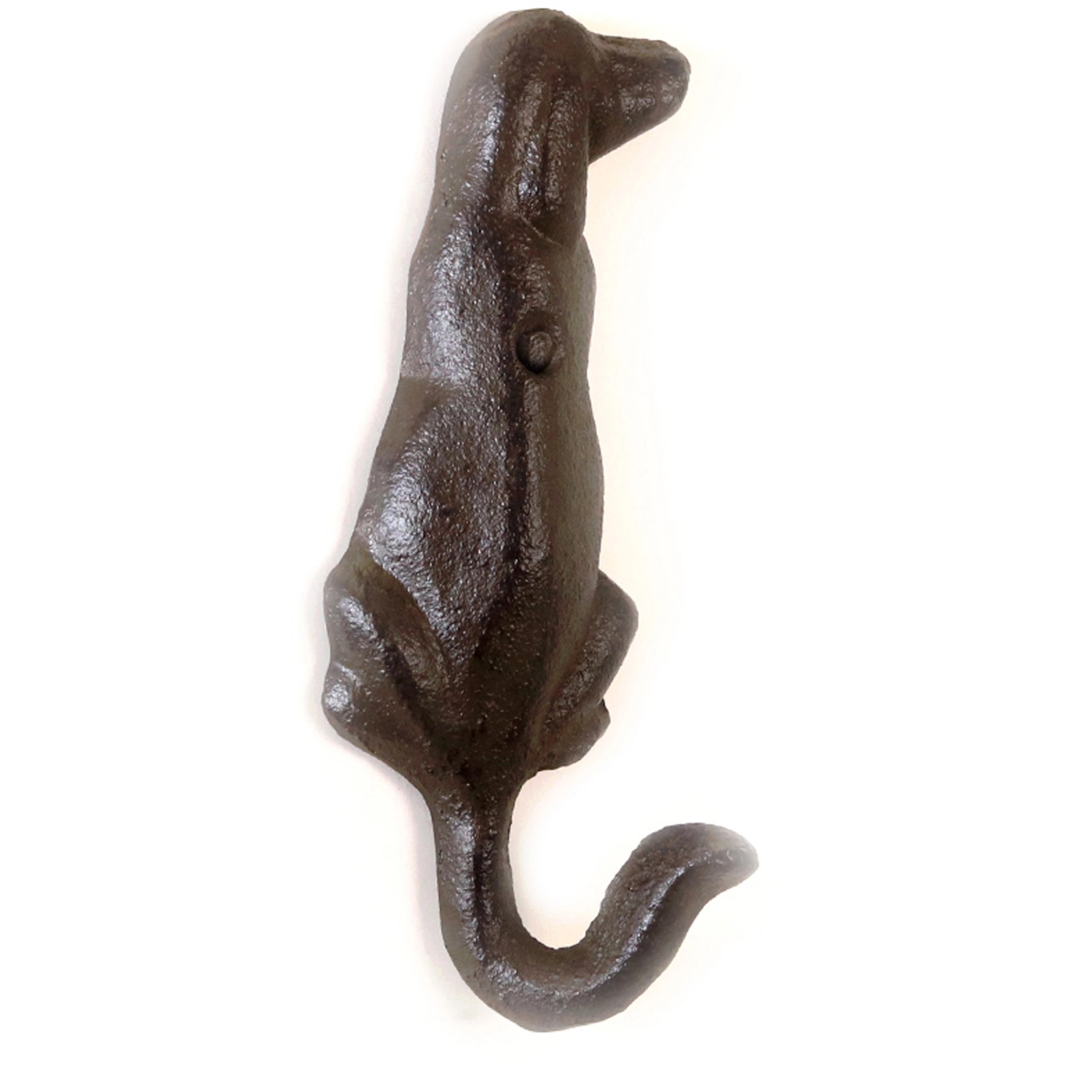 Wandhaken Hunderücken mit einem Haken aus Gusseisen in Braun 17 cm