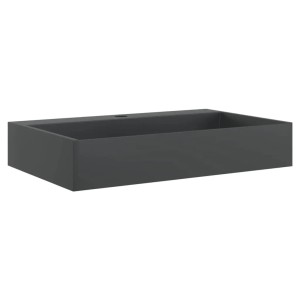 Mattschwarzes vidaXL Waschbecken, 60x38 cm, aus Mineralguss/Marmorguss für Bad & WC.