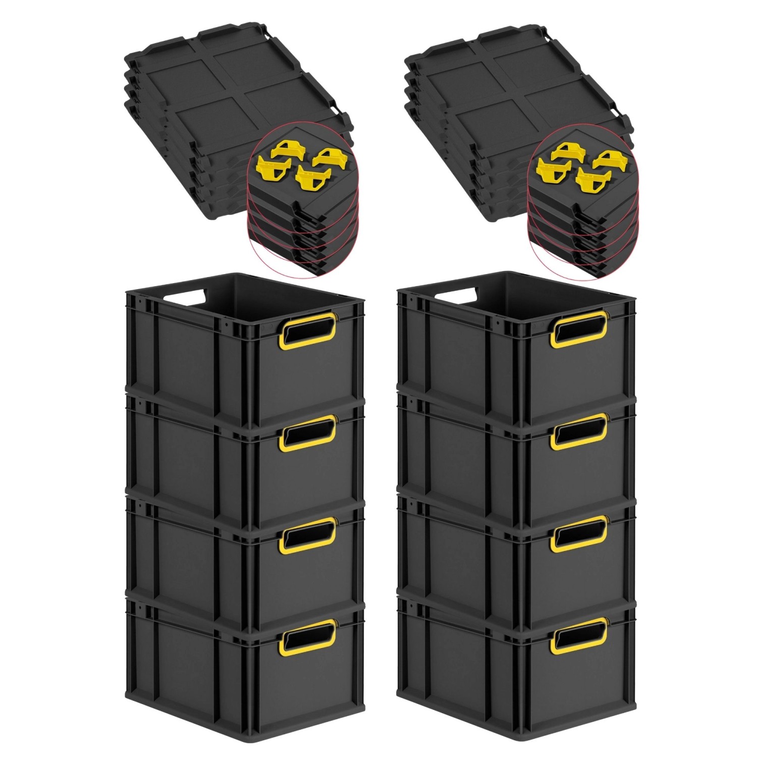 PROREGAL SuperSparSet 8x Eurobox Nextgen Color Mit Auflagedeckel HxBxT 22x3 günstig online kaufen