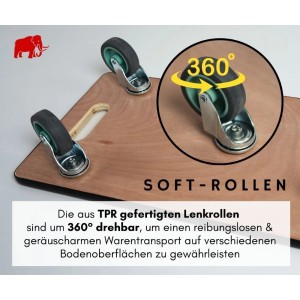 PROREGAL Transportroller mit 4 Rollen und Sperrholzplatte, Traglast 200kg, Werkstattwagen.