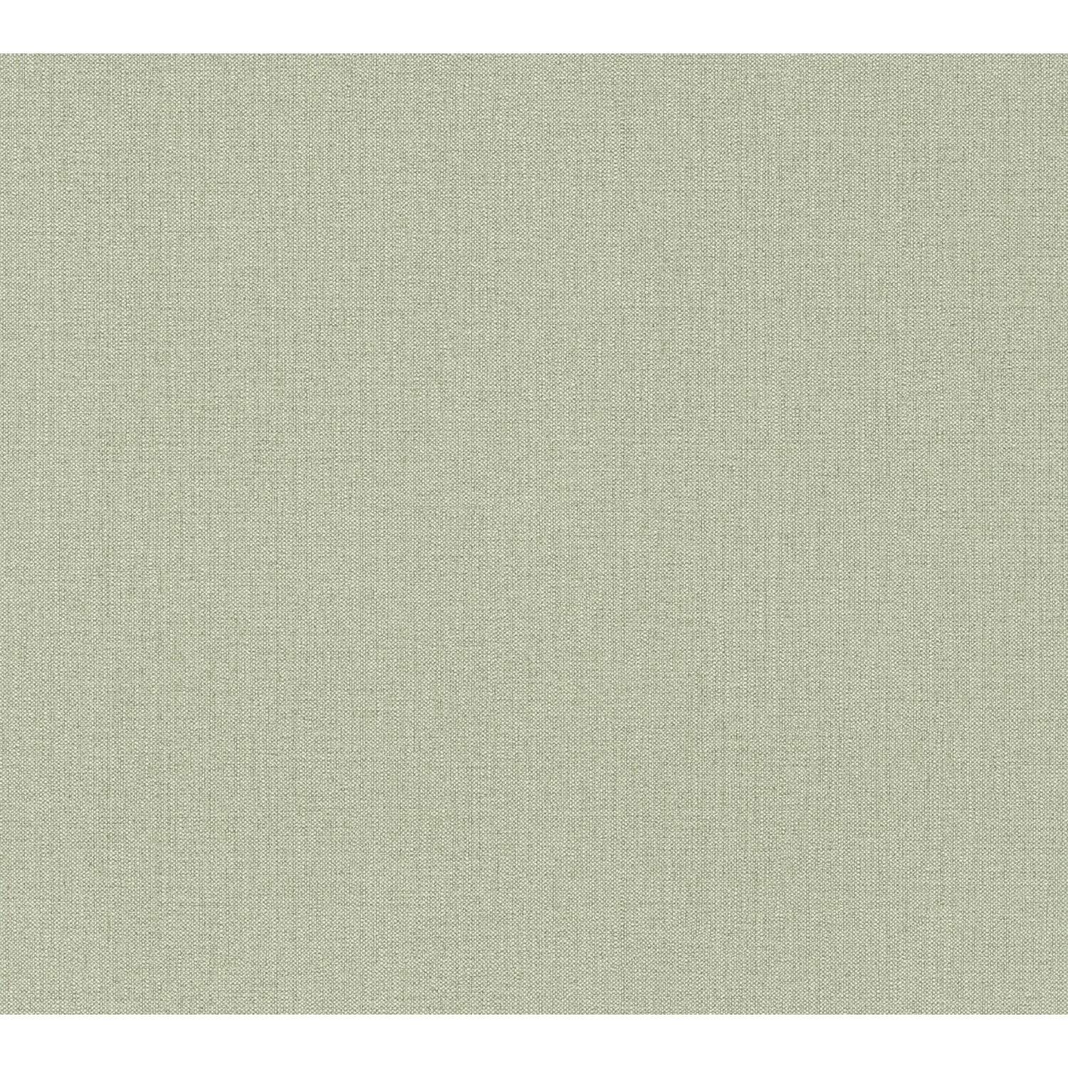 Grüne Vliestapete in Textiloptik von A.S. Création mit leichter Struktur.