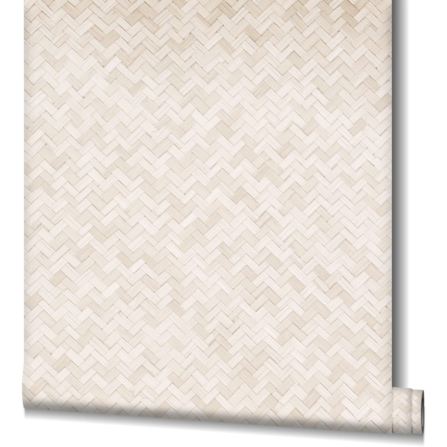 Marburg Vliestapete Botanica in Beige mit Fischgrätenmuster für stilvolle Wände.