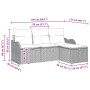Graues 4-tlg. vidaXL Garten-Sofa-Set aus Polyrattan mit Kissen und Stauraum.