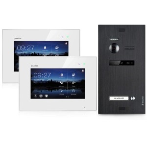 Balter EVO Video-Türsprechanlage für Einfamilienhaus mit 2x 7 Zoll Monitor Weiß-Schwarz