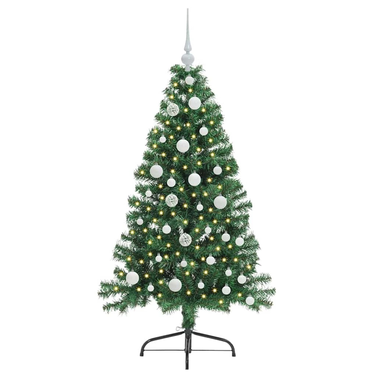 vidaXL Künstlicher Vorbeleuchteter Weihnachtsbaum Grün 120 cm PVC 3396992