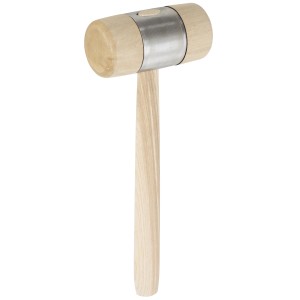 Picard Holzhammer 80x160 mm mit hellem Eschenstiel und Holzkopf mit Metallmantel.