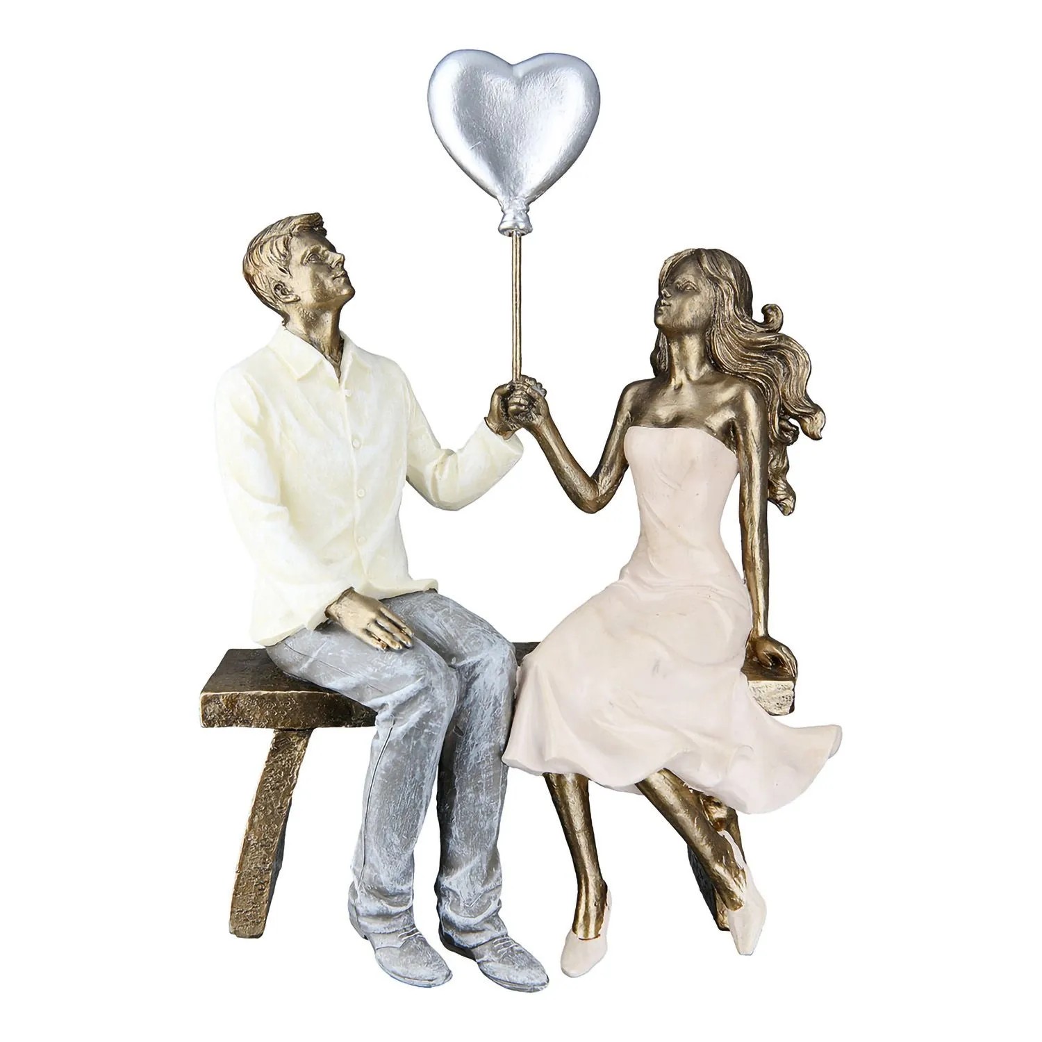 Gilde Figur Paar Bronzefarben 24,5 cm x 16,5 cm