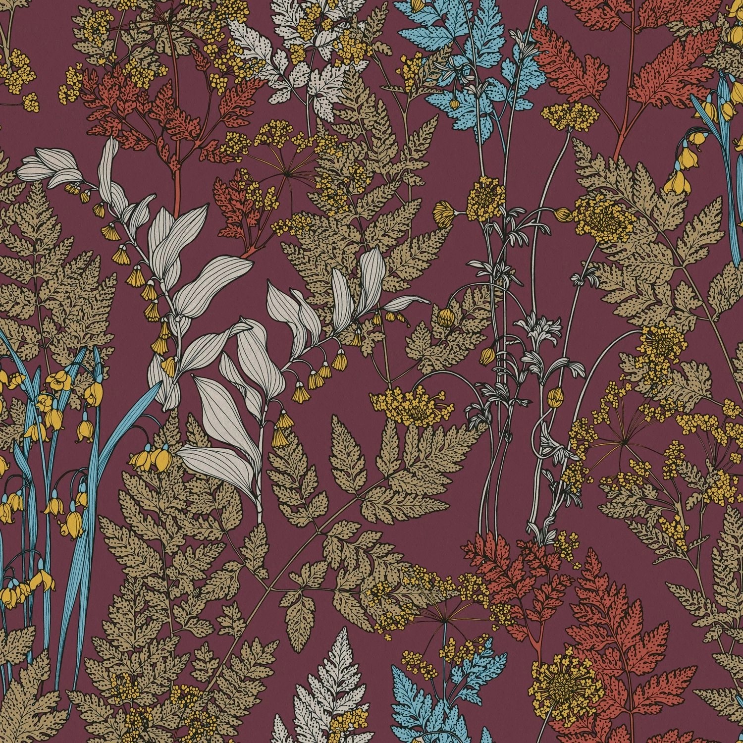 PROFHOME 377514-GU Blumen Tapete Floral Matt Rot Gelb Blau 0,53 m x 10,05 m günstig online kaufen