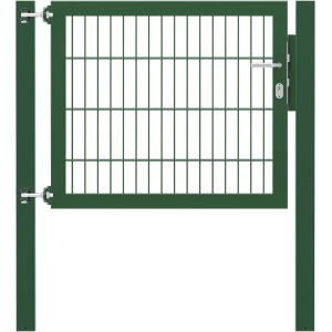 Grünes Einzeltor Flexo Plus 100x80 cm mit Pfosten für Gartenzäune.