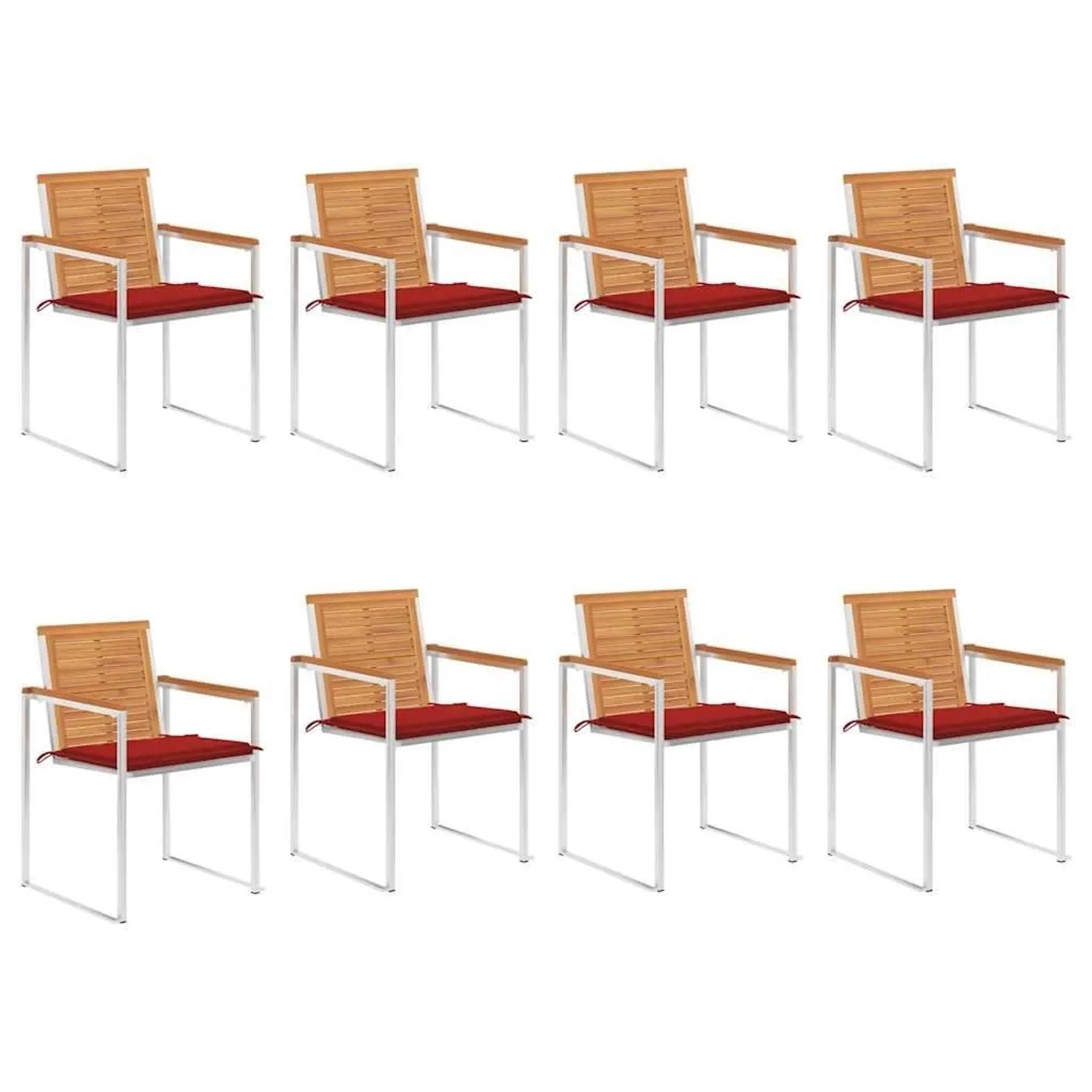 vidaXL Gartenstühle 8 Stk mit Kissen Massivholz Akazie 3078530