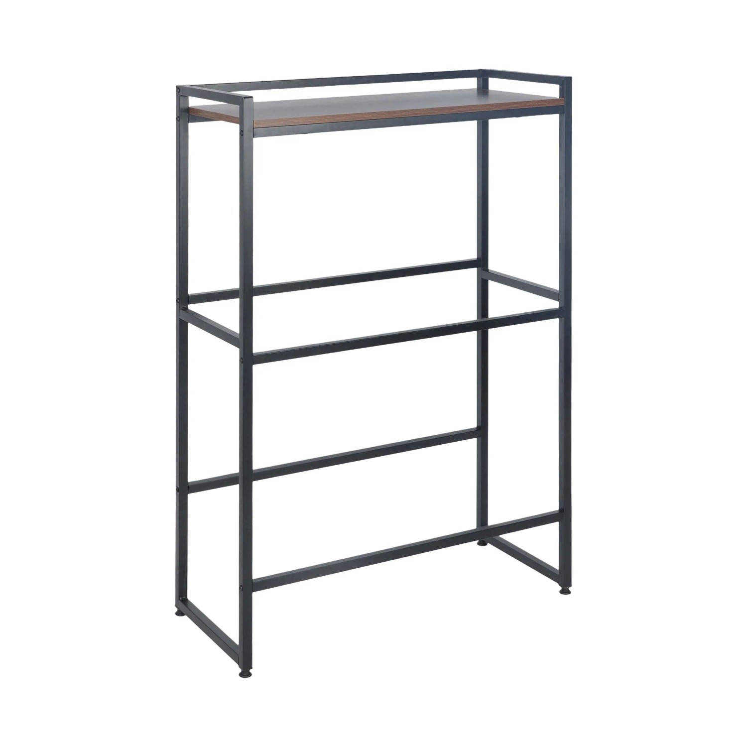 Relaxdays Getränkekistenregal Metall MDF Schwarz Braun mit Ablage Schräg 117 cm x 74 cm x 32 cm