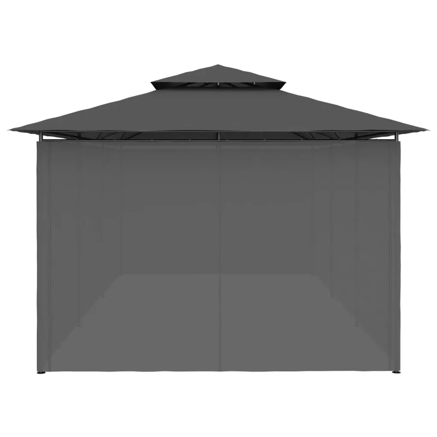 Anthrazitfarbener vidaXL Pavillon mit Vorhängen, ideal für Gartenpartys und als Sonnenschutz.